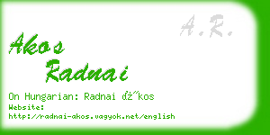 akos radnai business card